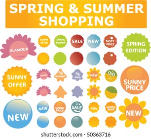 30 spring & summer shopping signs. vector
