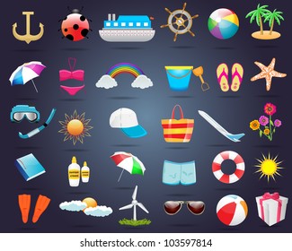 30 Summer Icon Set Vector Design