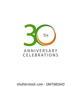 30 Th Anniversary Celebration Retro Vector Stock Vector (Royalty Free ...