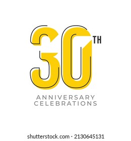 30 Th Anniversary Celebration Vector Template Design Illustration