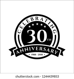 30 th Anniversary celebrations emblems vector , anniversary template design for web, game ,Creative poster, booklet, leaflet, flyer, magazine, invitation card and other us
