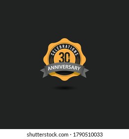 30 Th Anniversary Celebrations Vector Template Design Illustration
