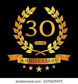 30 th Anniversary logo template illustration. suitable for you