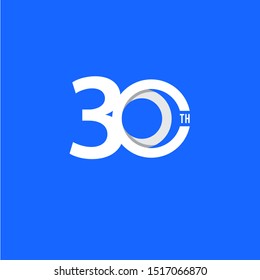 30 Th Anniversary Vector Template Design Illustration