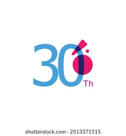 30 Th colorful Anniversary Number Collection Design Vector Template Illustration
