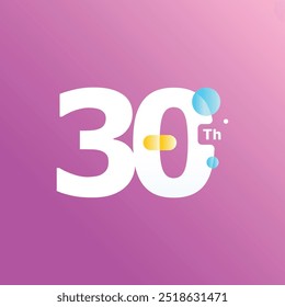30 O Divertido Número Aniversário Celebração Design Ilustração Coleção
