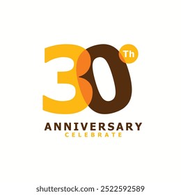 30 Th Fun Number Anniversary Celebration Design Illustration Collection
