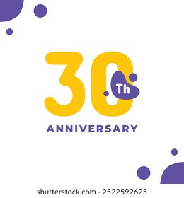 30 Th Fun Number Anniversary Celebration Design Illustration Collection