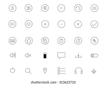 30 thin line web icons 