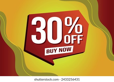 30% thirty percent off buy now poster banner graphic design icon logo sign symbol social media website coupon

