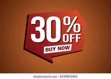 30% thirty percent off buy now poster banner graphic design icon logo sign symbol social media website coupon

