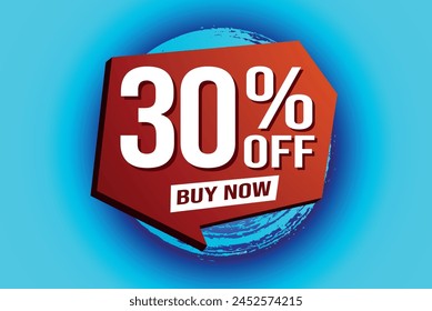 30% thirty percent off buy now poster banner graphic design icon logo sign symbol social media website coupon

