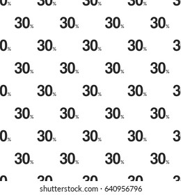 30% - Thirty Percent seamless pattern, isolated on white background. Vector illustration, easy to edit.