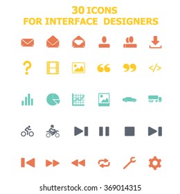 30 Universal Outline Icons For Web and Mobile