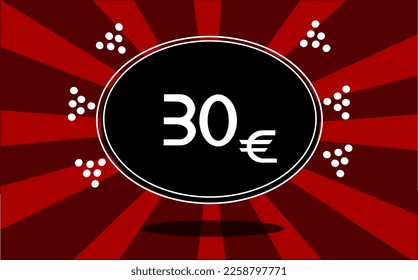 
30 Є icono vectorial. símbolo de treinta euros