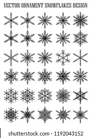 30 VECTOR ORNAMENT SNOWFLAKES DESIGN