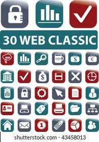 30 web classic buttons. vector