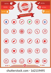 30 Website Icons set,Red version,vector