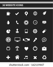 30 Website Icons set,White version,vector