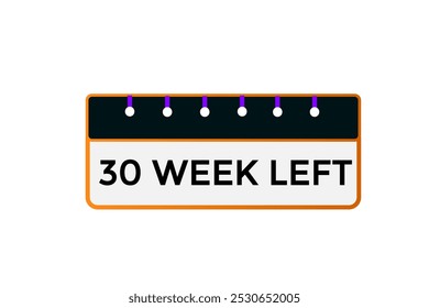 30 semana izquierda, icono, stile, temporizador, cuenta regresiva, reloj, tiempo, fondo, Plantilla, 30 semana izquierda cuenta regresiva, pegatina, Anuncio izquierdo, negocio, venta, Botón de la etiqueta
