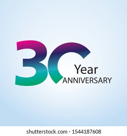 30 Year Anniversari Logo Vector Template Design Illustration