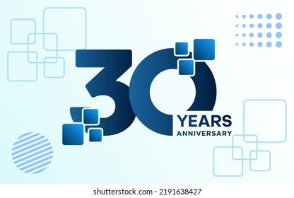 30 Year Anniversary celebration logotype. Anniversary celebration template design, Vector illustrations.