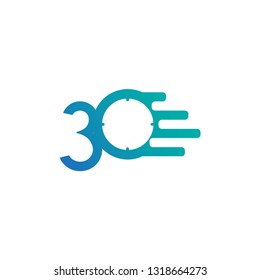 30 Year Anniversary Celebration Vector Template Design Illustration