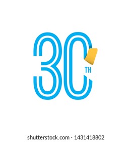 30 Year Anniversary Celebration Vector Template Design Illustration
