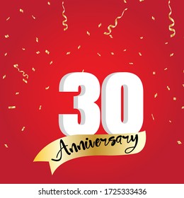 30 year anniversary celebration, vector design for celebrations, invitation cards and greeting cards