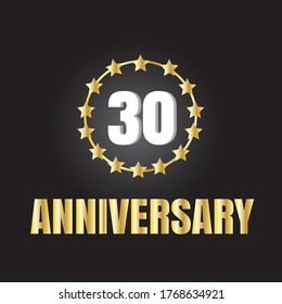 30 year anniversary celebration, vector design for celebrations, invitation cards and greeting cards