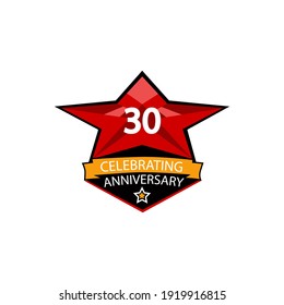 Ilustración de diseño de plantillas vectoriales de celebración de 30 años