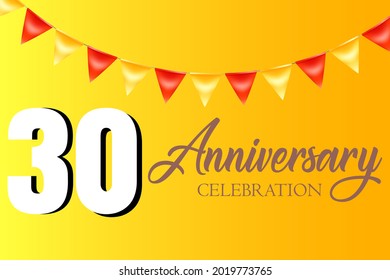 30 year anniversary celebration, vector design for celebrations, invitation cards and greeting cards