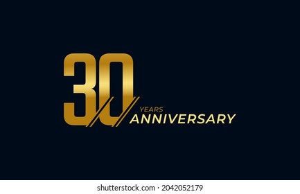 30 Year Anniversary Celebration Vector. Happy Anniversary Greeting Celebrates Template Design Illustration