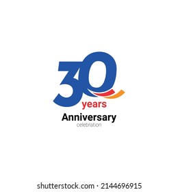 30 Year Anniversary Celebration Vector Template Design Illustration