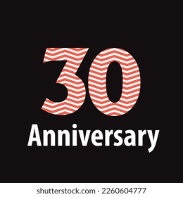 30 year anniversary celebration, vector design for celebrations, invitation cards and greeting cards