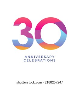 30 year anniversary design template. vector template illustration