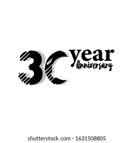 30 Year Anniversary elegant Vector Template Design Illustration 