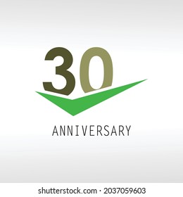 30 Year Anniversary Elegant Vector Template Design Illustration