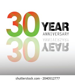 30 Year Anniversary Elegant Vector Template Design Illustration