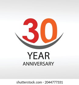 30 Year Anniversary Elegant Vector Template Design Illustration