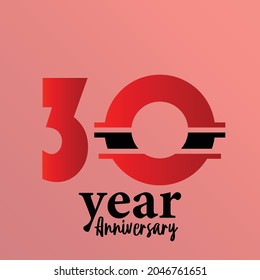30 Year Anniversary Elegant Vector Template Design Illustration