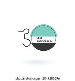 30 Year Anniversary Elegant Vector Template Design Illustration
