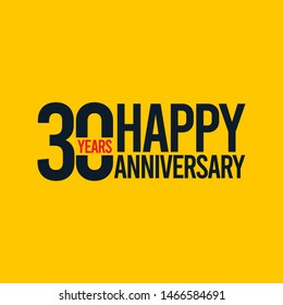 30 year anniversary logo design. Design for celebrations, banner, greeting cards or print.