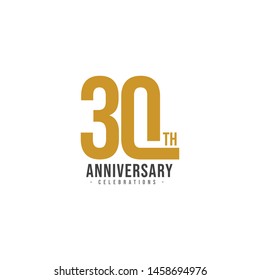 30 year anniversary logo vector template. Design for celebrations, banner, greeting cards or print.