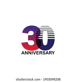 Ilustración de diseño de plantilla de vectores con logotipo de 30 años