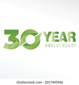 30 Year Anniversary Logo Vector Template Design Illustration White Color