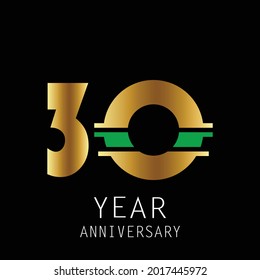 30 Year Anniversary Logo Vector Template Design Illustration White Color