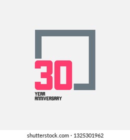 30 Year Anniversary Square Vector Template Design Illustration