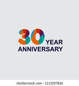 30 Year Anniversary Vector Template Design Illustration