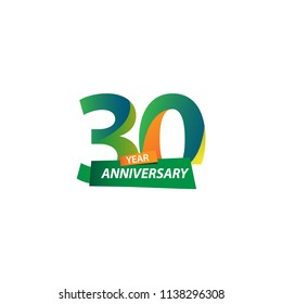 30 Year Anniversary Vector Template Design Illustration